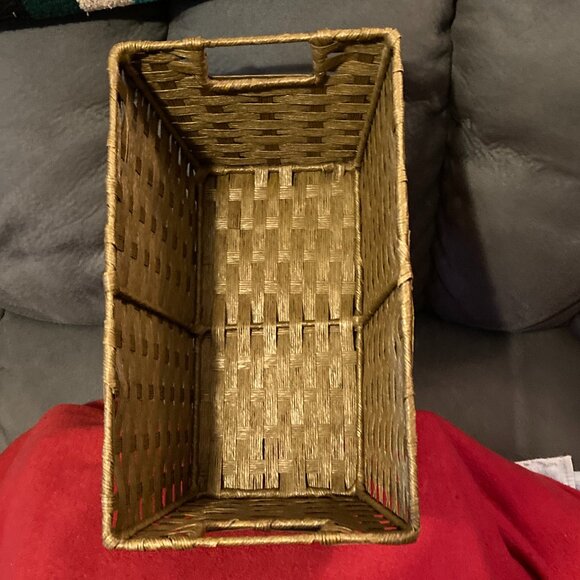 Natural Rectangular Water Hyacinth Storage Basket w/Handles-6" H-12" Long & 7"W - Picture 5 of 10